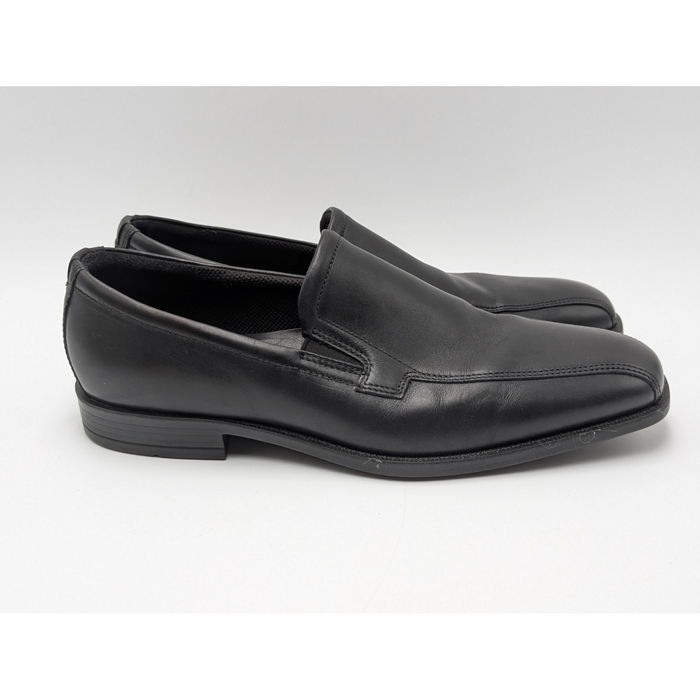 ECCO Loafers Mens 9 Black Leather Slip On Square Toe Dress Shoes 632644-01001